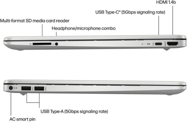 HP Laptop Estudiantes y Empresas, Pantalla Táctil Micro Edge de 15.6", Core i3-1215U, 64GB RAM, 1TB PCIe SSD, Webcam, USB-C, Carga Rápida, PDG HDMI, Win 11 Pro - Imagen 2