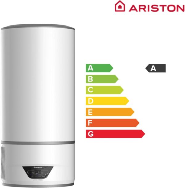 Ariston Lydos Hybrid Wifi - Termo Eléctrico 80 Litros Bajo Consumo con Bomba de Calor, Calentador de Agua Eléctrico Vertical 46,5x46,5x100,9cm Fabricado para Instalación en España [Clase de eficiencia energética A] - Imagen 3