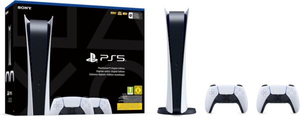 Playstation 5 Digital Consola + 2 Mandos Inalámbrico Dualsense blanco - Imagen 2