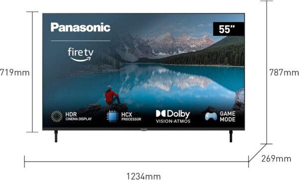 Panasonic TX-55MX800E, Smart TV LED 4K Ultra HD 55 Pulgadas, Alto Rango Dinámico, Dolby Atmos y Dolby Vision, Fire TV, Prime Video, Alexa, Netflix, Modo Juego, Color Negro [Clase de eficiencia energética G] - Imagen 3