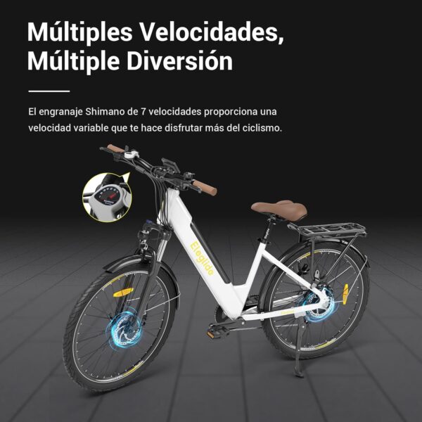 Eleglide Bicicleta Eléctrica T1 Step-Thru, Bici Eléctric de Trekking con Batería de 13Ah, Bicicleta Eléctrica de 27,5", Caja de Cambios 7, con Cremallera Trasera, Motor Par de 50 NM - Imagen 2