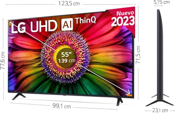 LG 55UR80006LJ 55", 4K UHD, Smart TV, HDR10, webOS23, Serie 80, Procesador Alta Potencia, Dolby Digital Plus, Alexa/Google Assistant [Clase de eficiencia energética G] - Imagen 4