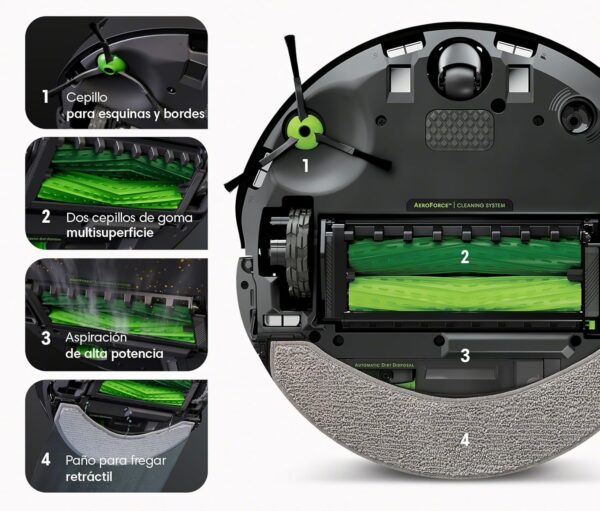 iRobot Robot aspirador y friegasuelos con Wi-Fi Roomba Combo j7+ autovaciado automático - Paño elevable retráctil - Navegación inteligente - Reconocimiento objetos - recarga y reanuda - Imagen 5